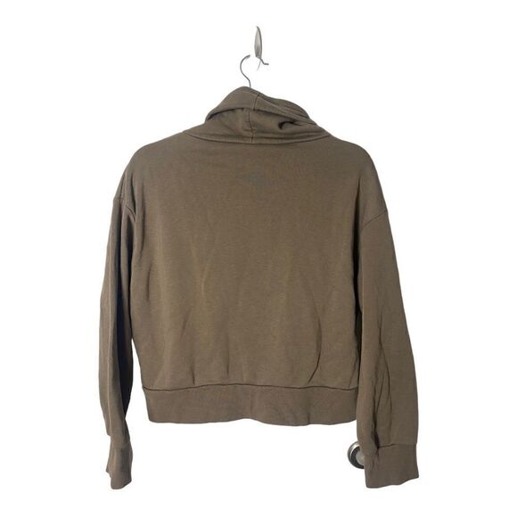 Zara Olive Green Turtleneck Sweatshirt Size M Long Sleeve Pullover - Picture 3 of 4